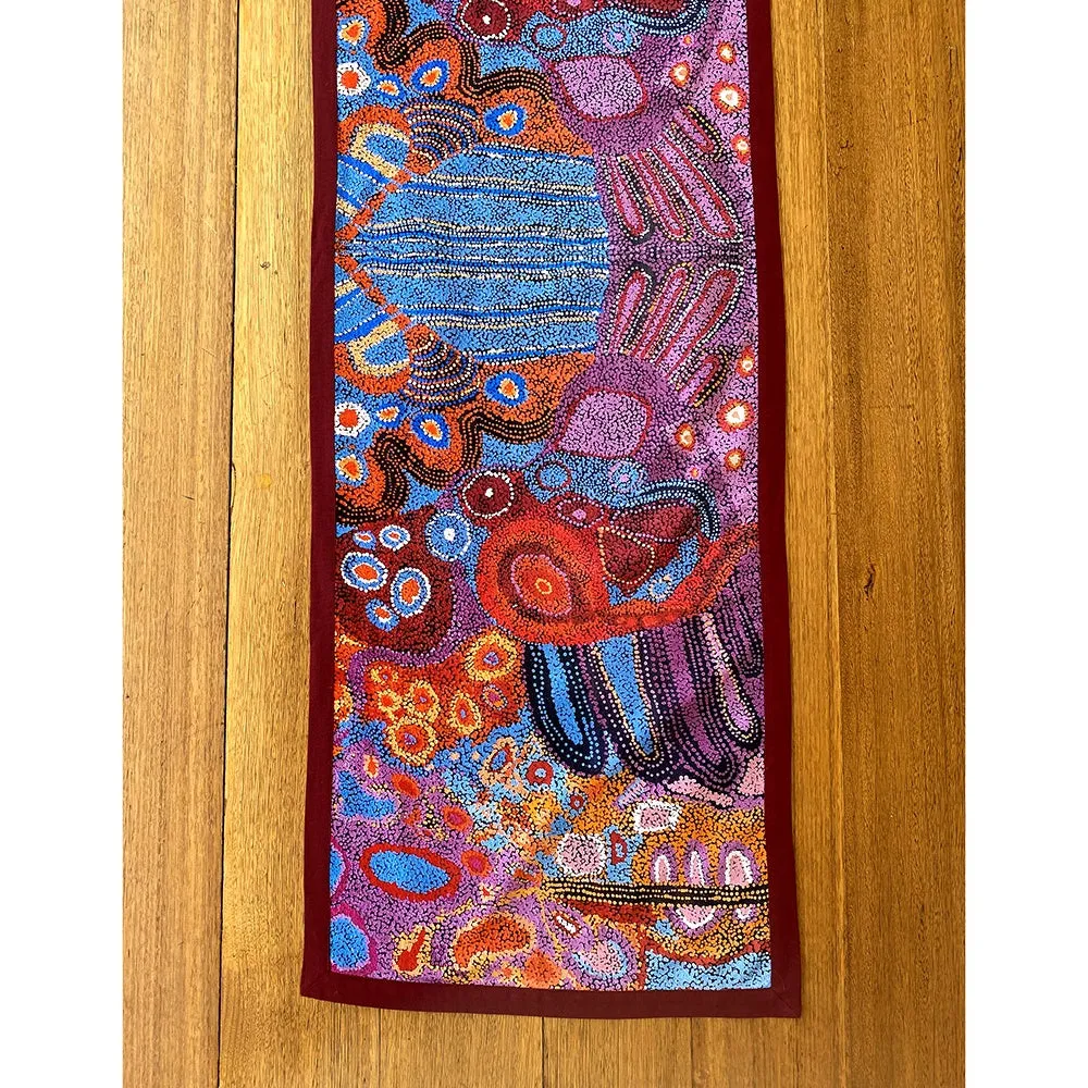 Aboriginal Art Cotton Table Runner by Andrea Mimpitja Adamson