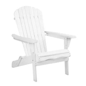 Adirondack Outdoor Chairs Wooden Foldable Beach Chair Patio Furniture White