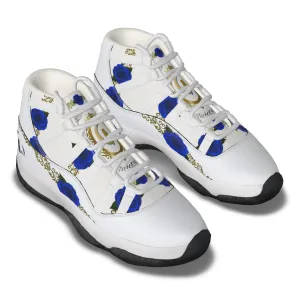 BLUE ROSES Men's High Top Basketball Shoes