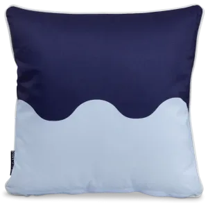 Bondi Wave Navy Steel - 45 x 45 cm Piped Outdoor Cushion