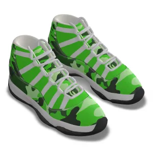 CAMOUFLAGE GREEN Men's High Top Basketball Shoes