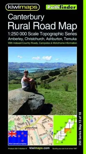 Canterbury Rural Road Map by Kiwimaps