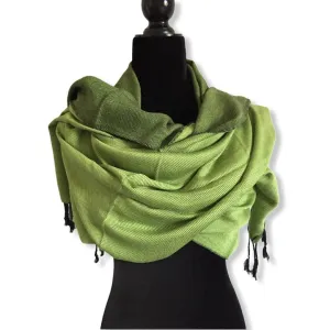 Double-faced Diagonal Shawl - Lime Green