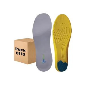 Dr Foot Gel Insoles Pair | For Walking, Running Shoes | All Day Comfort Shoe Inserts With Dual Gel Technology | Ideal Full-Length Sole For Every Shoe | For Both Men & Women- 1 Pair (Free) (Pack of 10)