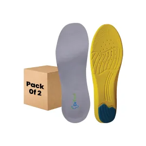 Dr Foot Gel Insoles Pair | For Walking, Running, Sports Shoes | All Day Comfort Shoe Inserts With Dual Gel Technology | Ideal Full-Length Sole For Every Shoe For Unisex- 1 Pair (Size - S) (Pack of 2)