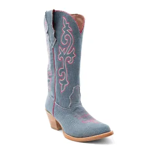 Ferrini Womens Billie Jean V-Toe Denim Textile Cowboy Boots