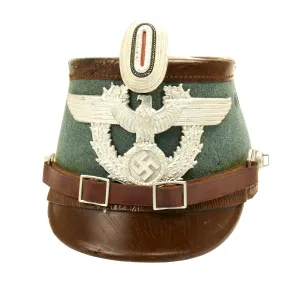 Original German WWII Robert Lubstein Rural Polizei Shako by Erel