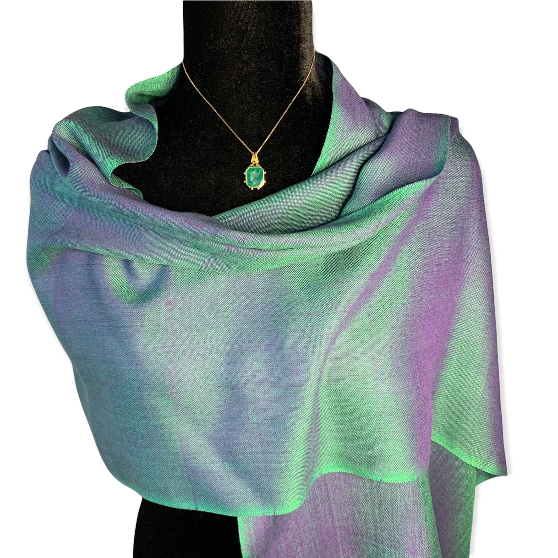 Small Solid Handwoven Scarf - Let's Shimmer